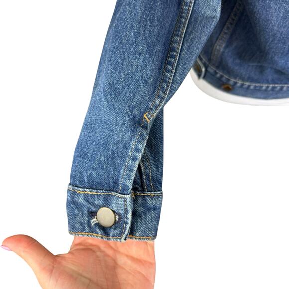 Vintage Learsi Medium Wash Denim 100% Cotton Jean Jacket - Picture 10 of 14